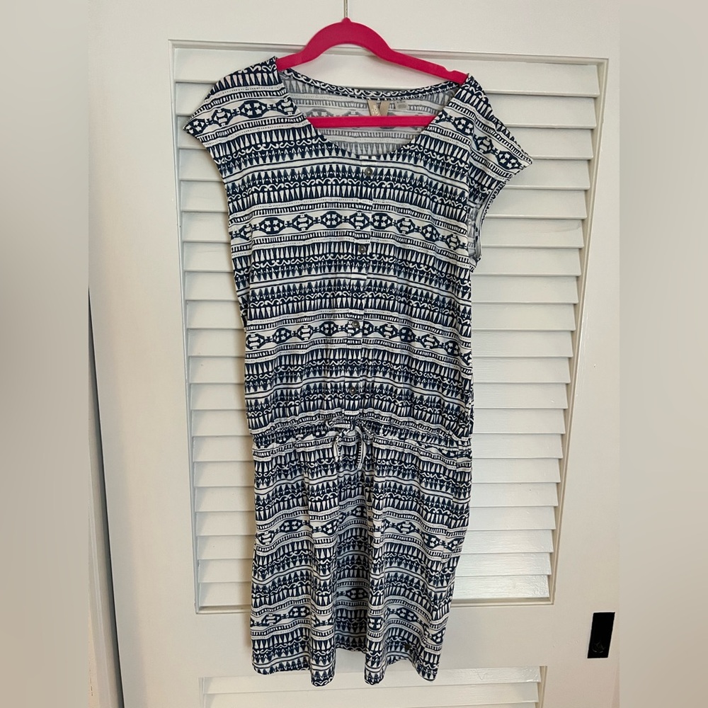 Blue and white roxy girls romper